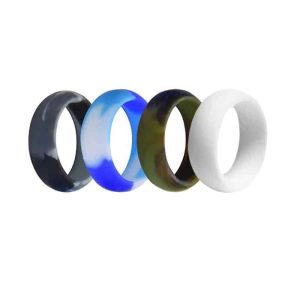 Killer Deals Men's Wedding Silicone Ring- x4 Colour Pack (USA 10/RSA T) - Combo