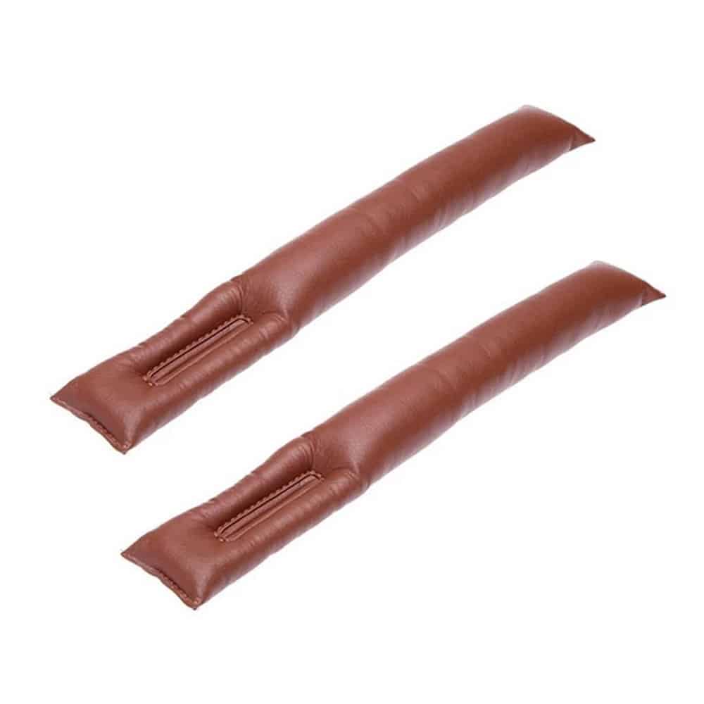 Killer Deals Car seat anti-lost plug PU Vegan leather gap filler case set - x2/Brown