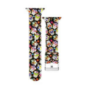 Killer Deals Silicone Strap for 42/44/45/49mm Apple Watch- Colour Skulls