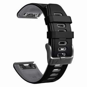 Killer Deals 26mm Quick Fit Garmin Fenix 5X Silicone Strap - Black & Grey (5X/6X/3/3HR)