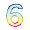 Casey 7cm Multicolor Numerical Birthday Candle Nr.6 Retail