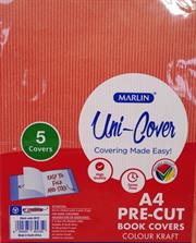 Marlin Kids Precut A4 Red Book Kraft Paper Cover 5 pack