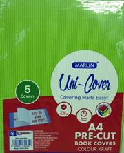 Marlin Kids Precut A4 Green Kraft Paper Book Cover 5 pack