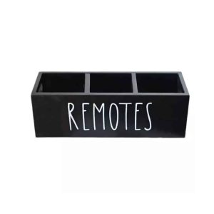 Killer Deals Black Wooden Farmhouse Remote Control Holder Storage Organizer