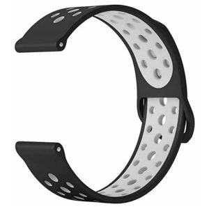 Killer Deals 20mm Sporty Silicone Strap for Samsung Gear Sport- Black/White